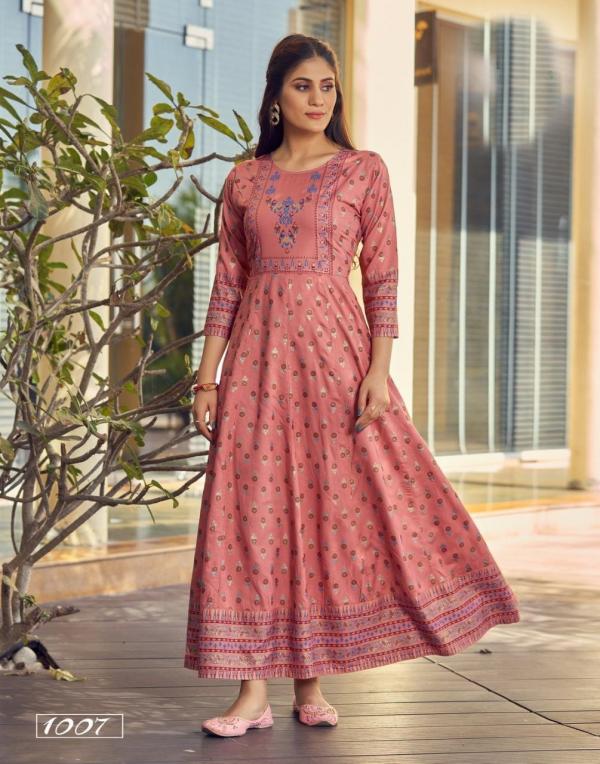 Anarkali 09 New Foil Print Rayon Long Kurti Collection